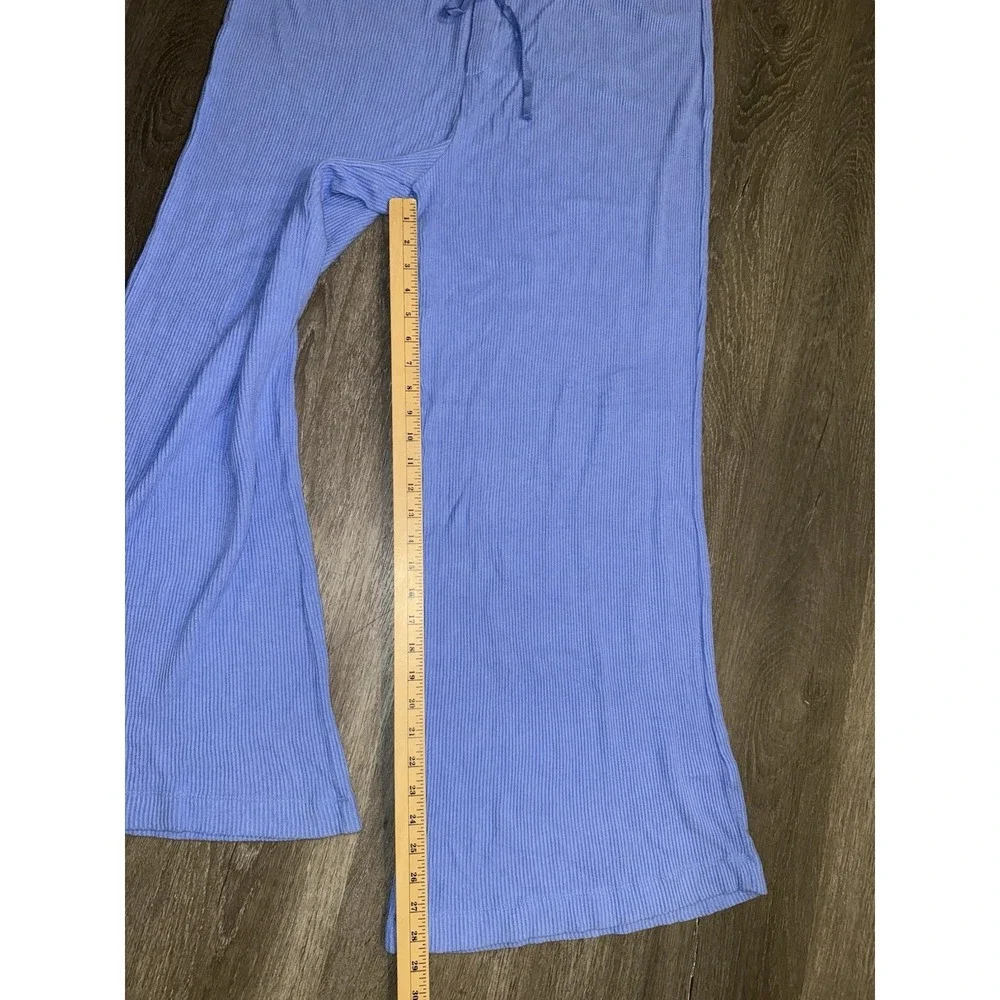 auden cozy ribbed blue pajama set tank & drawstring wide leg pants Sz Xxl